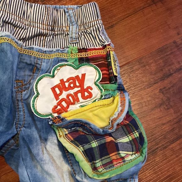 Unique Pair of Boys Appliquéd Denim Shorts - Picture 3 of 5